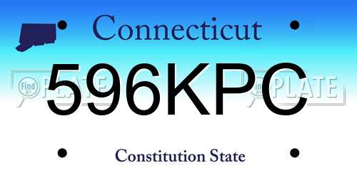 596KPC Connecticut License Plate