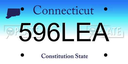 596LEA Connecticut License Plate