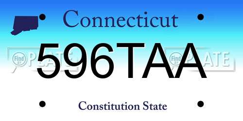 596TAA Connecticut License Plate