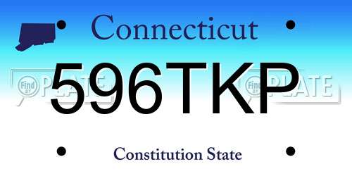 596TKP Connecticut License Plate
