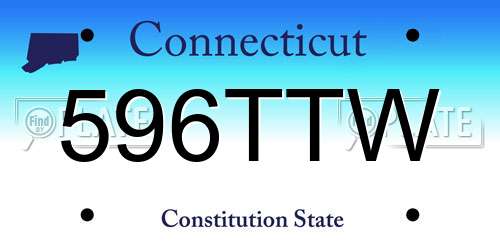 596TTW Connecticut License Plate