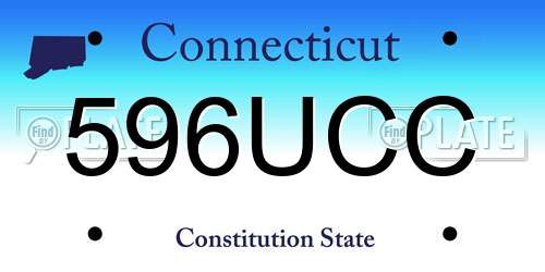 596UCC Connecticut License Plate