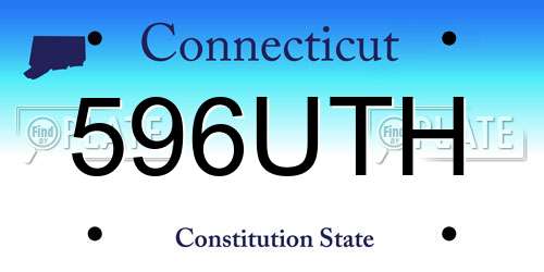 596UTH Connecticut License Plate