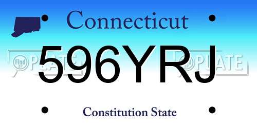 596YRJ Connecticut License Plate