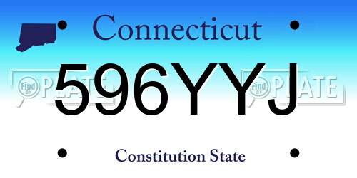 596YYJ Connecticut License Plate