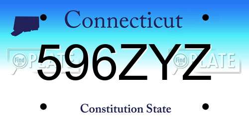596ZYZ Connecticut License Plate