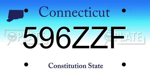 596ZZF Connecticut License Plate