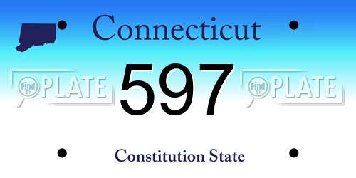 597 Connecticut License Plate