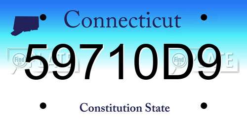 59710D9 Connecticut License Plate