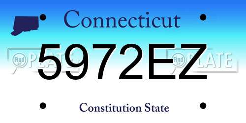 5972EZ Connecticut License Plate