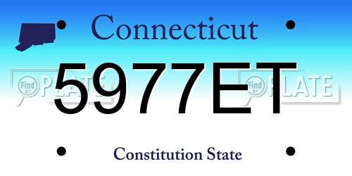 5977ET Connecticut License Plate
