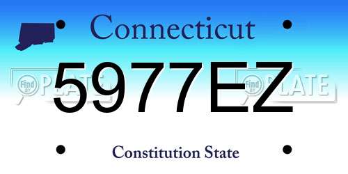 5977EZ Connecticut License Plate