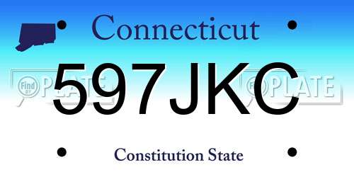 597JKC Connecticut License Plate