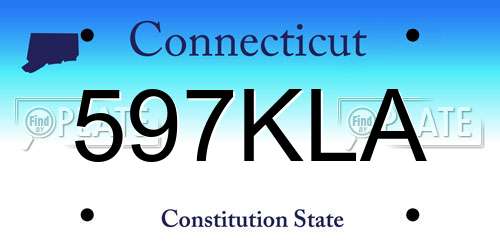 597KLA Connecticut License Plate