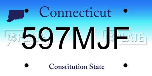 597MJF Connecticut License Plate