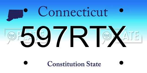 597RTX Connecticut License Plate