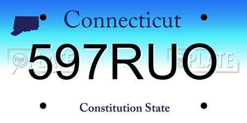 597RUO Connecticut License Plate