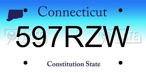 597RZW Connecticut License Plate