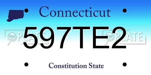 597TE2 Connecticut License Plate