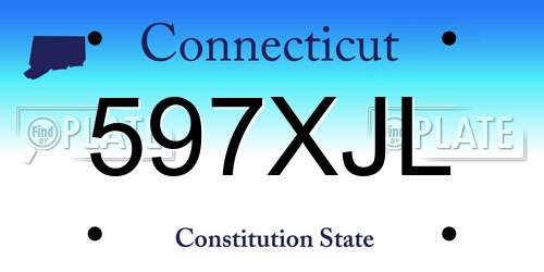 597XJL Connecticut License Plate