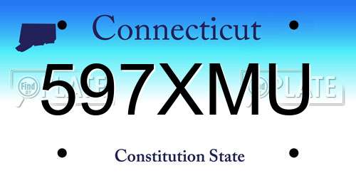 597XMU Connecticut License Plate