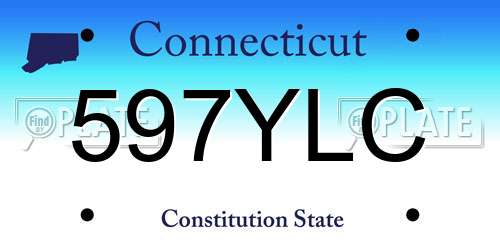 597YLC Connecticut License Plate