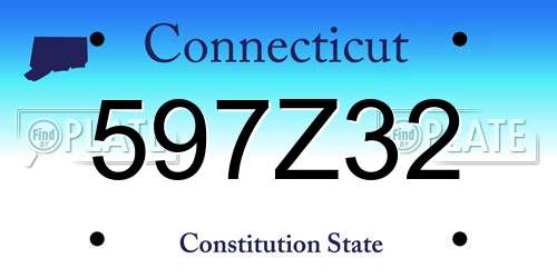 597Z32 Connecticut License Plate