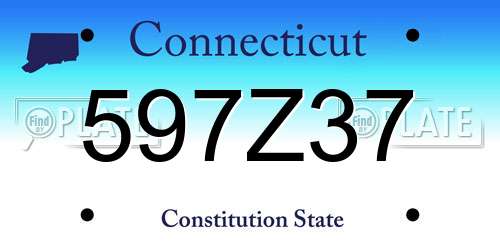 597Z37 Connecticut License Plate