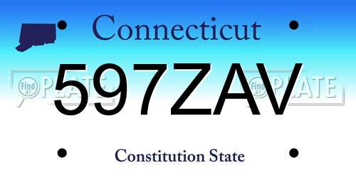 597ZAV Connecticut License Plate