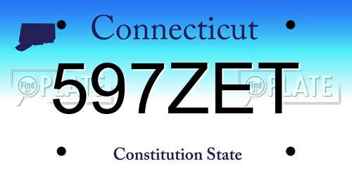 597ZET Connecticut License Plate