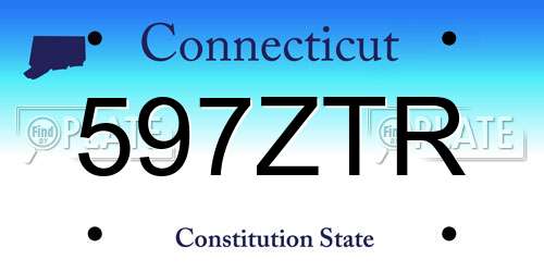 597ZTR Connecticut License Plate