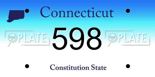 598 Connecticut License Plate