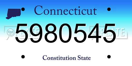 5980545 Connecticut License Plate