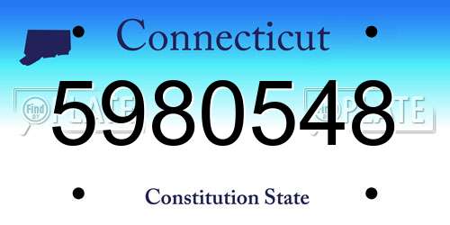 5980548 Connecticut License Plate