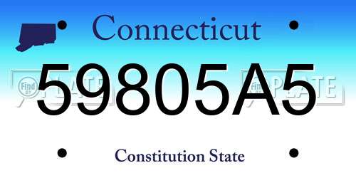 59805A5 Connecticut License Plate