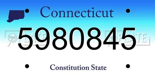 5980845 Connecticut License Plate