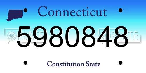 5980848 Connecticut License Plate