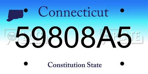 59808A5 Connecticut License Plate