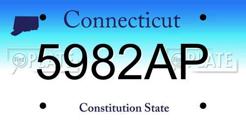 5982AP Connecticut License Plate