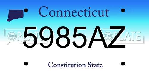 5985AZ Connecticut License Plate