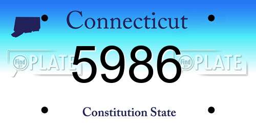 5986 Connecticut License Plate