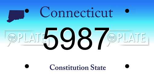 5987 Connecticut License Plate