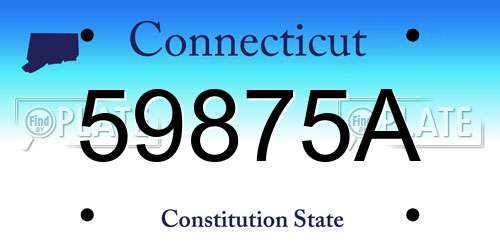 59875A Connecticut License Plate