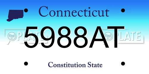 5988AT Connecticut License Plate