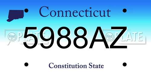 5988AZ Connecticut License Plate
