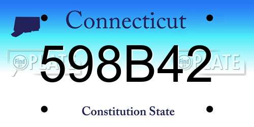 598B42 Connecticut License Plate