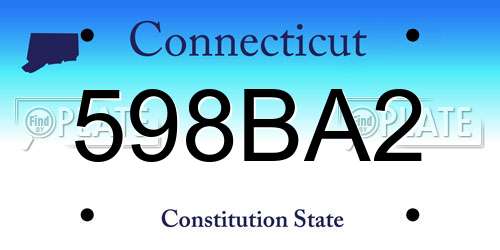 598BA2 Connecticut License Plate