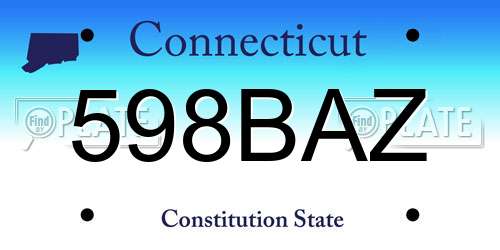 598BAZ Connecticut License Plate