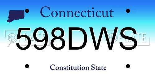 598DWS Connecticut License Plate