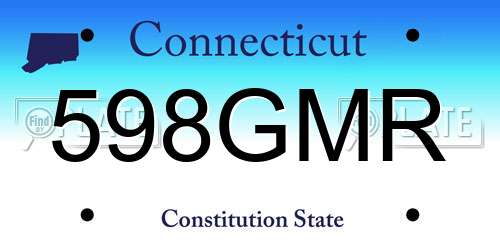 598GMR Connecticut License Plate